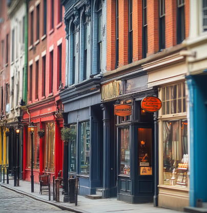 A row of shops on an English street